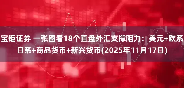 宝钜证券 一张图看18个直盘外汇支撑阻力：美元+欧系日系+商品货币+新兴货币(2025年11月17日)